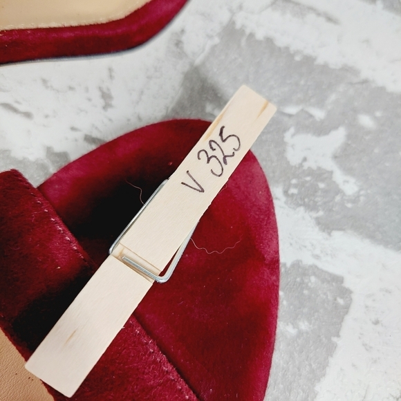 Michael Kors Women's Red Open Toe Ankle Pump Heels Shoes V325 - Picture 9 of 9